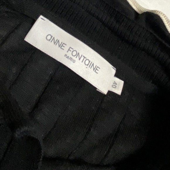 Anne Fontaine Ruffled Knit Top Black White Size 40 Medium Sweater Statement Rare - Picture 4 of 8